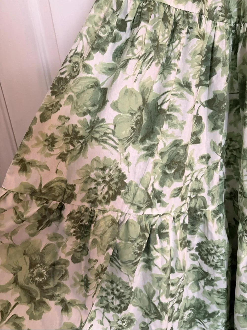 Abercrombie & Fitch Green Floral Tiered Maxi Dress